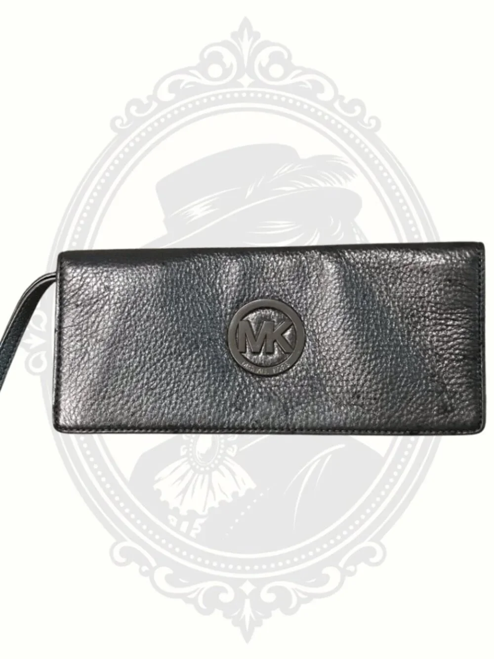 Authentic Michael Kors MK Pebbled Leather Continental Wristlet Wallet